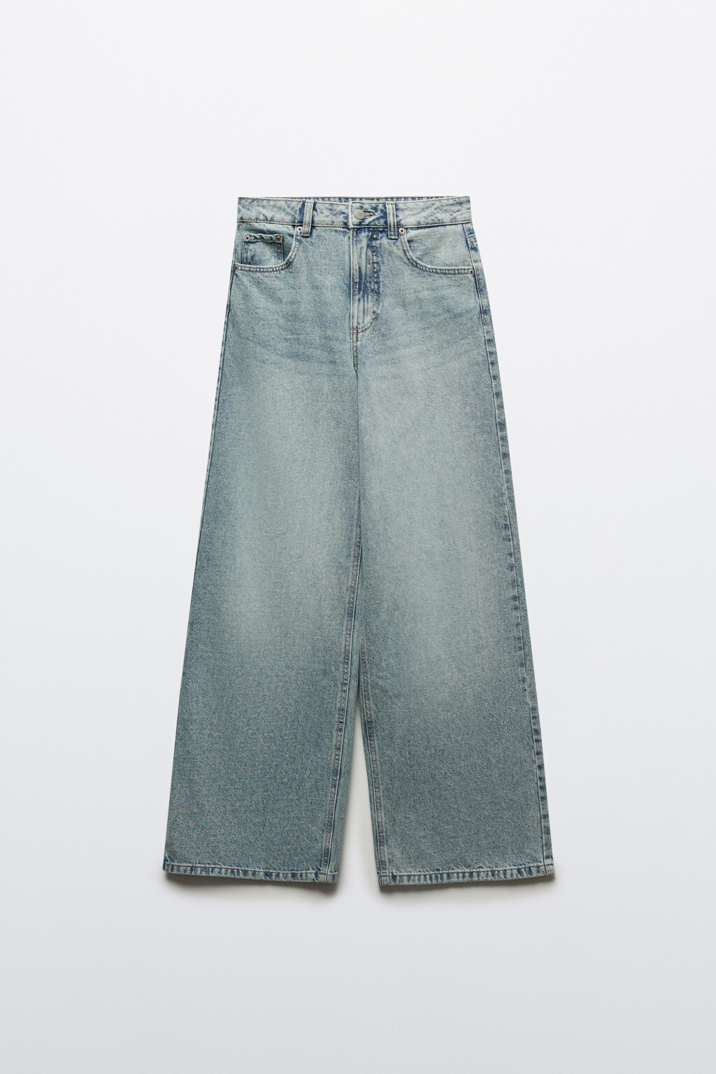 Джинсы широкие с высокой посадкой - цвет синий - 7