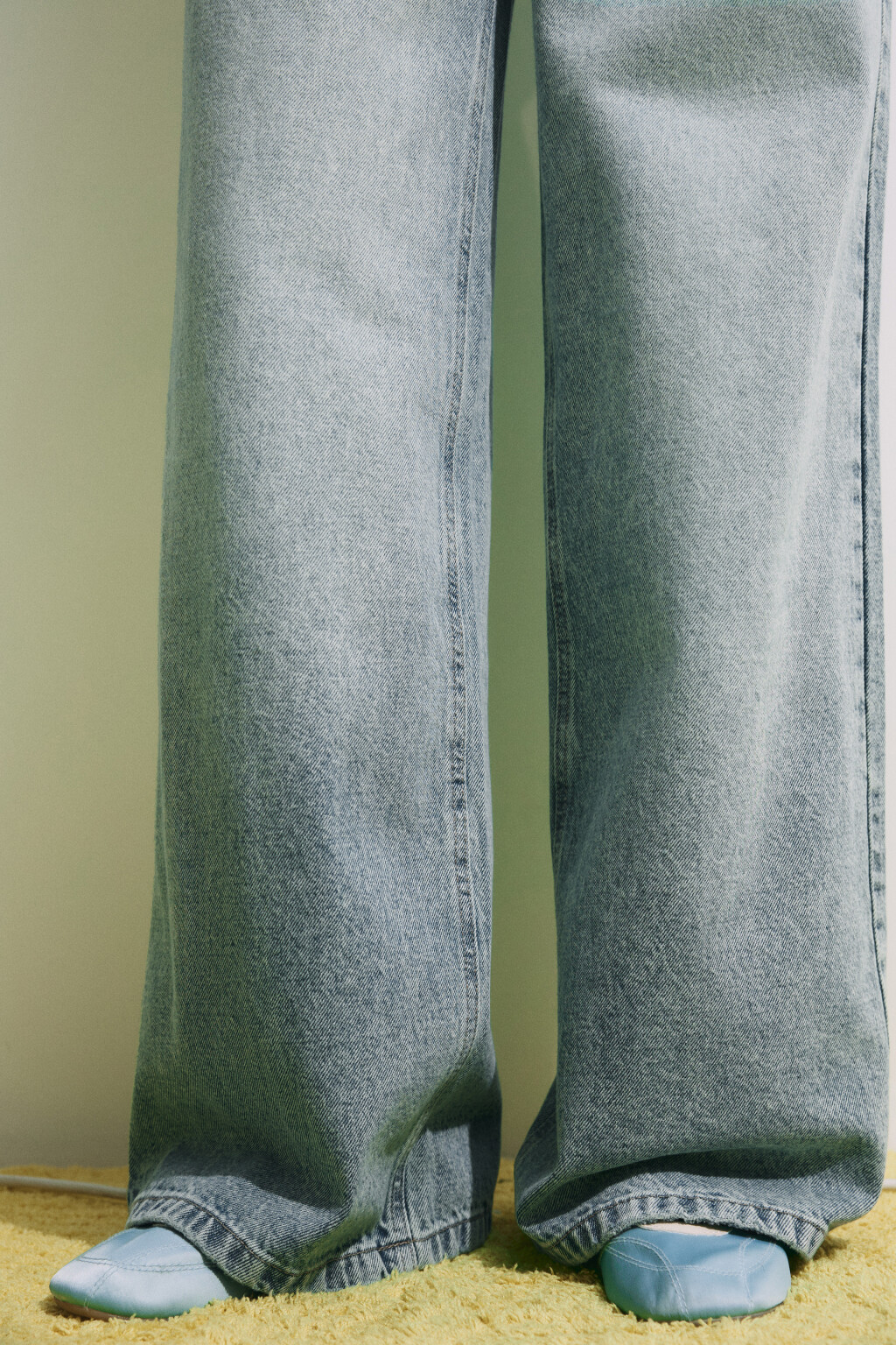 Джинсы широкие с высокой посадкой - цвет синий - 6