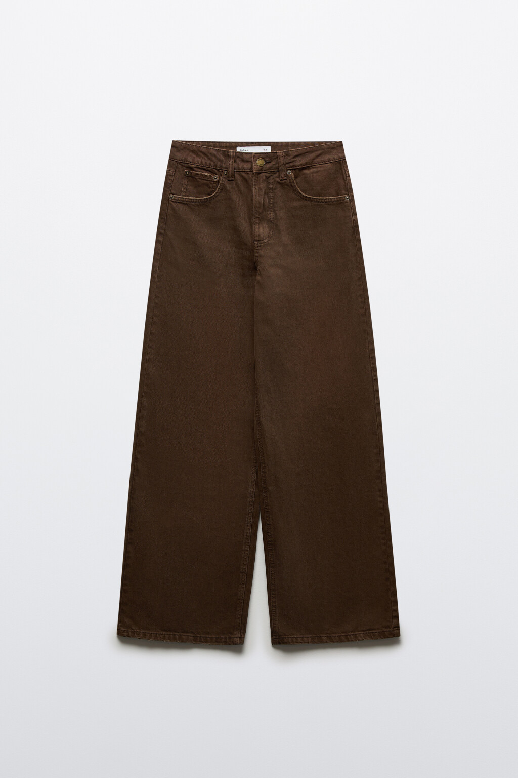 Джинсы широкие с высокой посадкой - цвет коричневый - 8