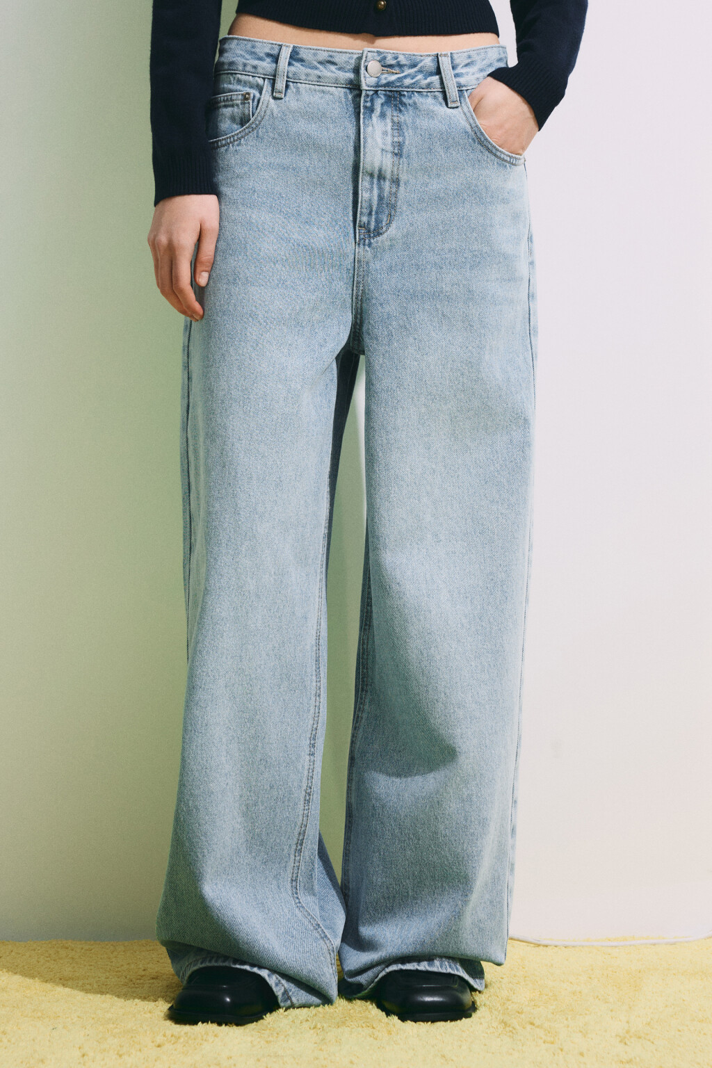 Джинсы baggy fit со средней посадкой - цвет голубой - 2