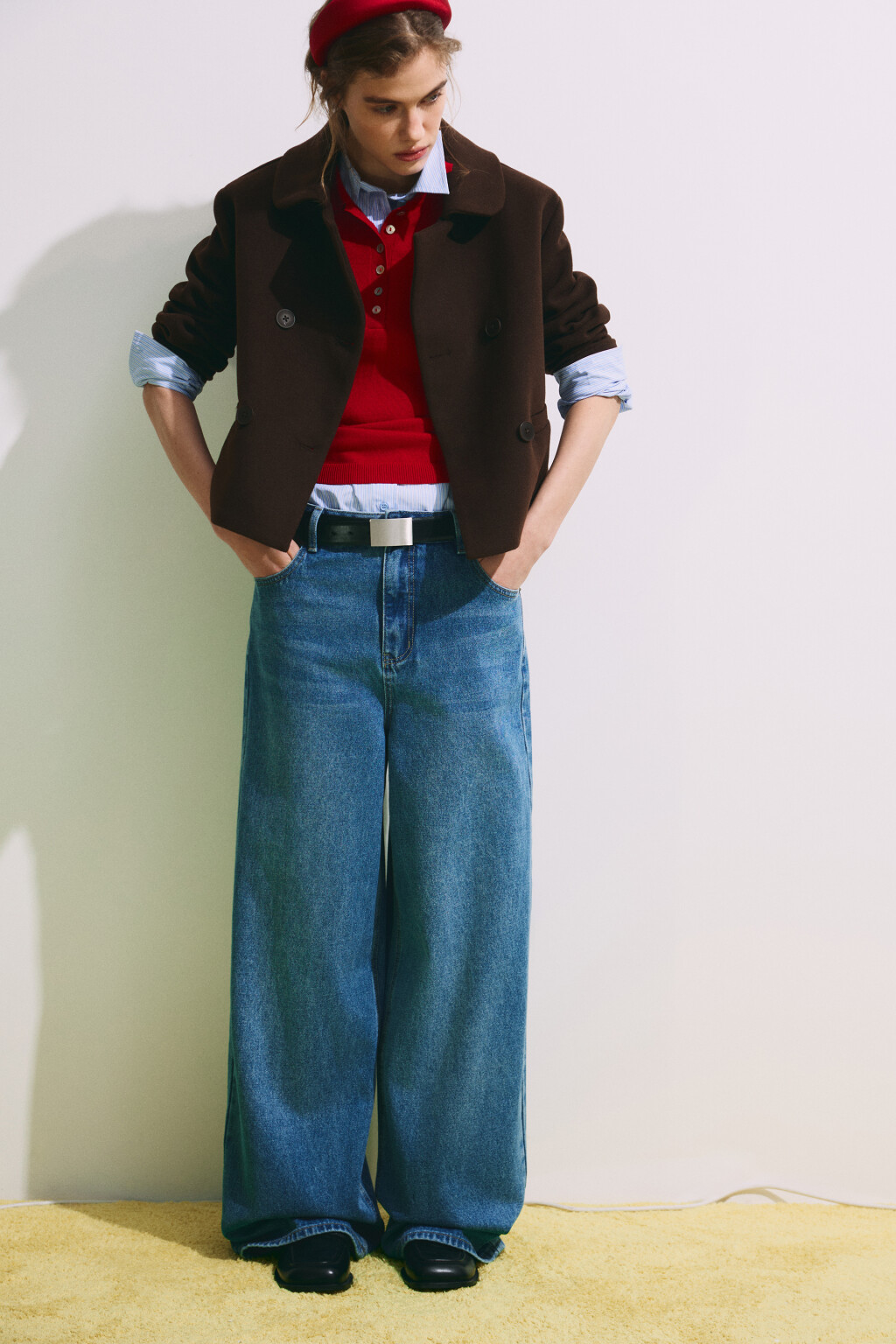 Джинсы baggy fit со средней посадкой - цвет голубой - 1