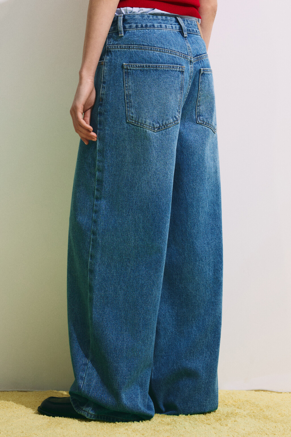 Джинсы baggy fit со средней посадкой - цвет голубой - 4