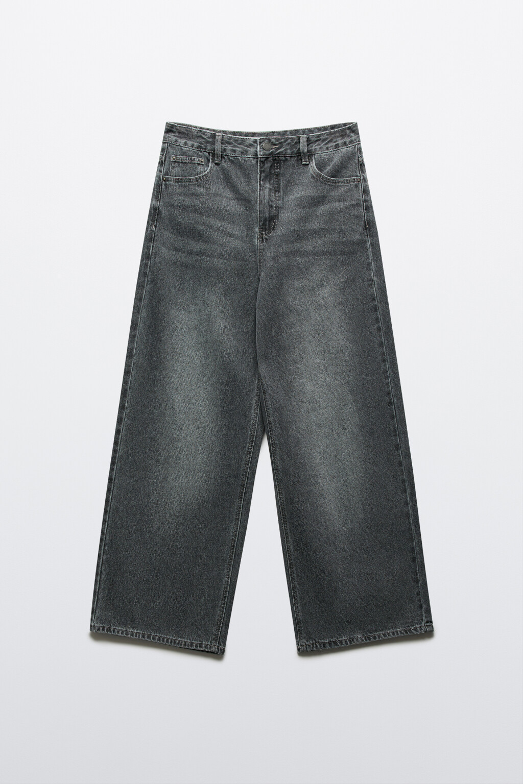 Джинсы baggy fit со средней посадкой - цвет серый - 1