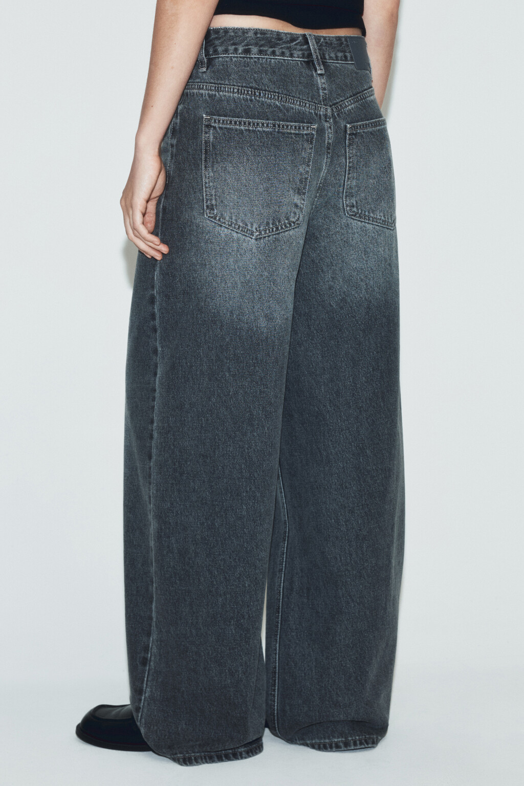 Джинсы baggy fit со средней посадкой - цвет серый - 4