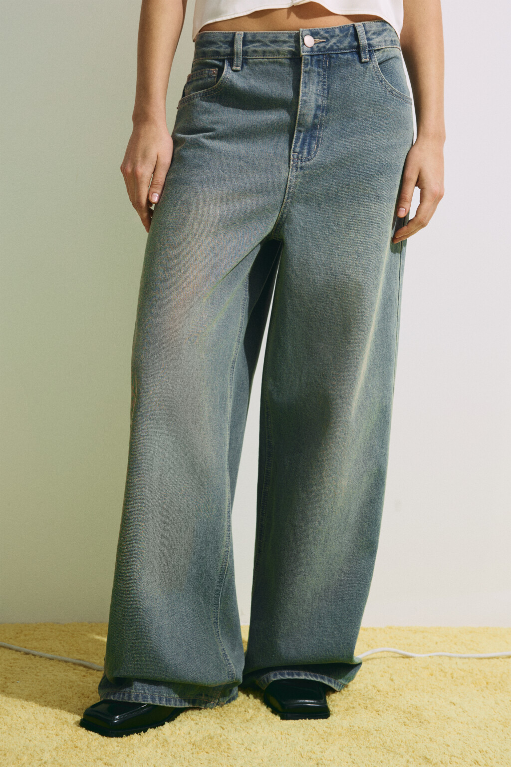 Джинсы baggy fit со средней посадкой - цвет синий - 3