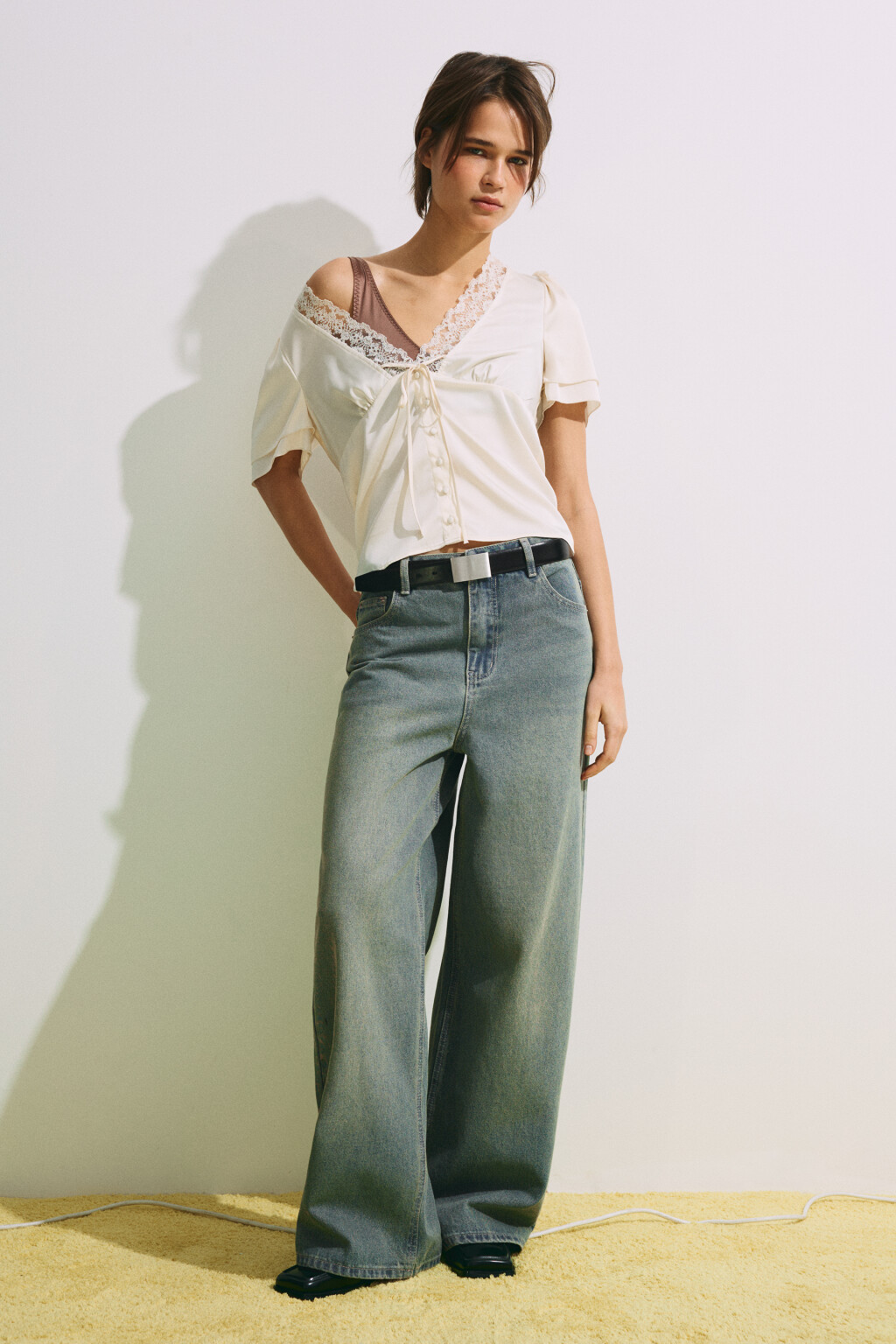 Джинсы baggy fit со средней посадкой - цвет синий - 5