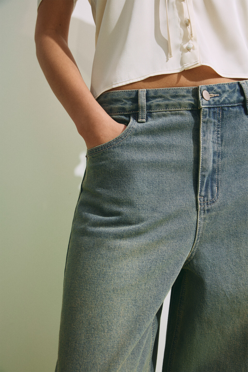 Джинсы baggy fit со средней посадкой - цвет синий - 6