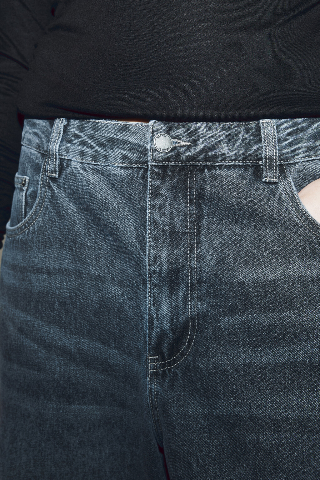 Джинсы baggy fit со средней посадкой - цвет серый - 5