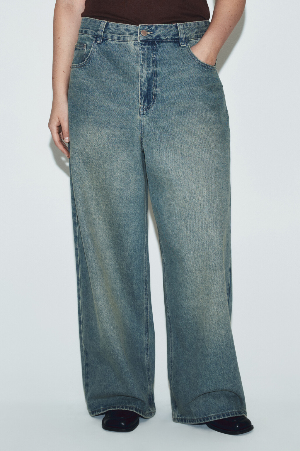 Джинсы baggy fit со средней посадкой - цвет синий - 3