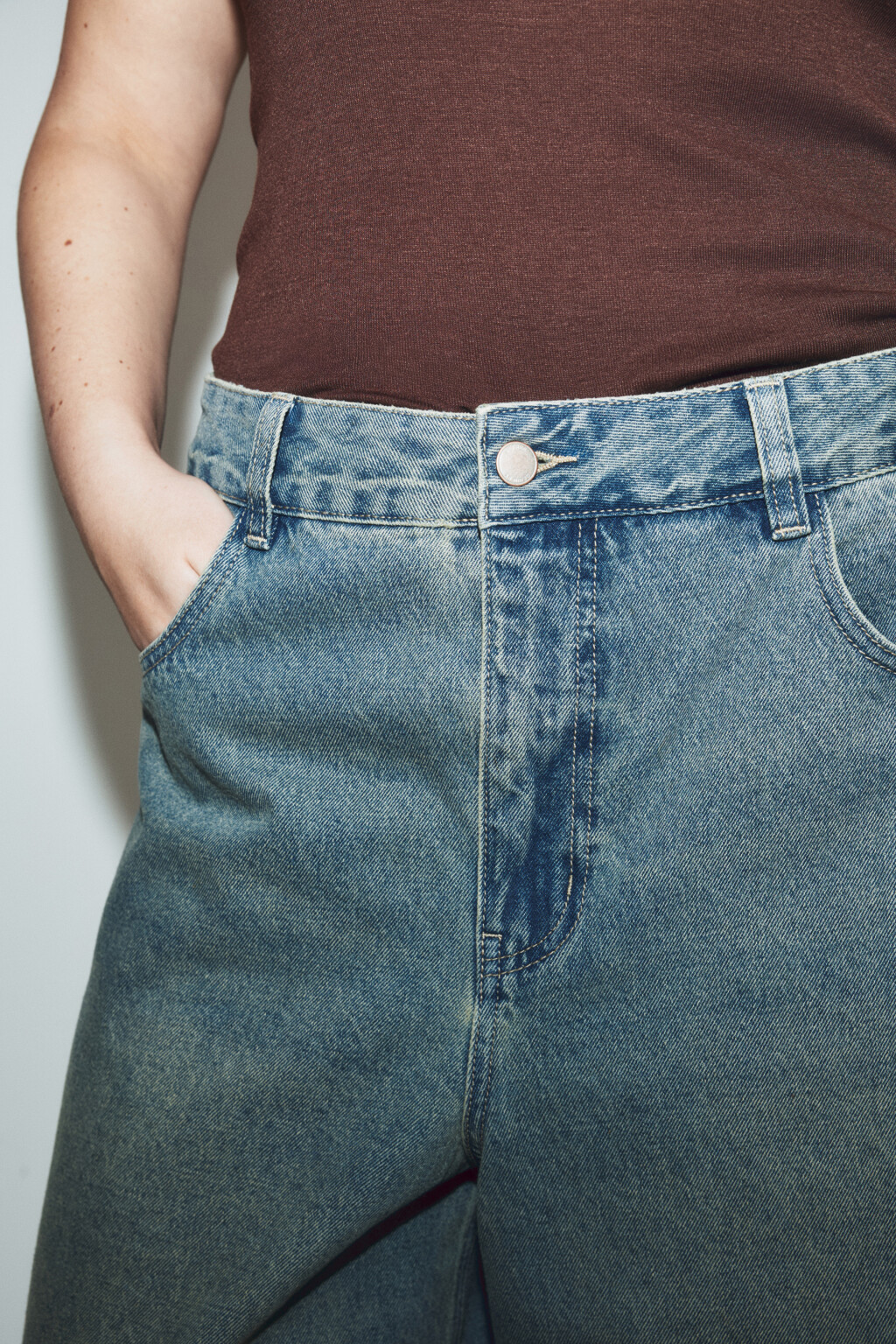 Джинсы baggy fit со средней посадкой - цвет синий - 6