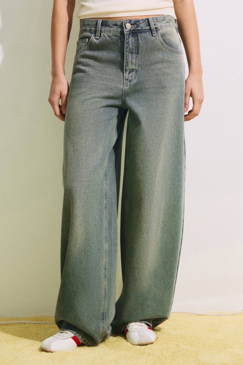 Джинсы baggy fit со средней посадкой - цвет синий - 3