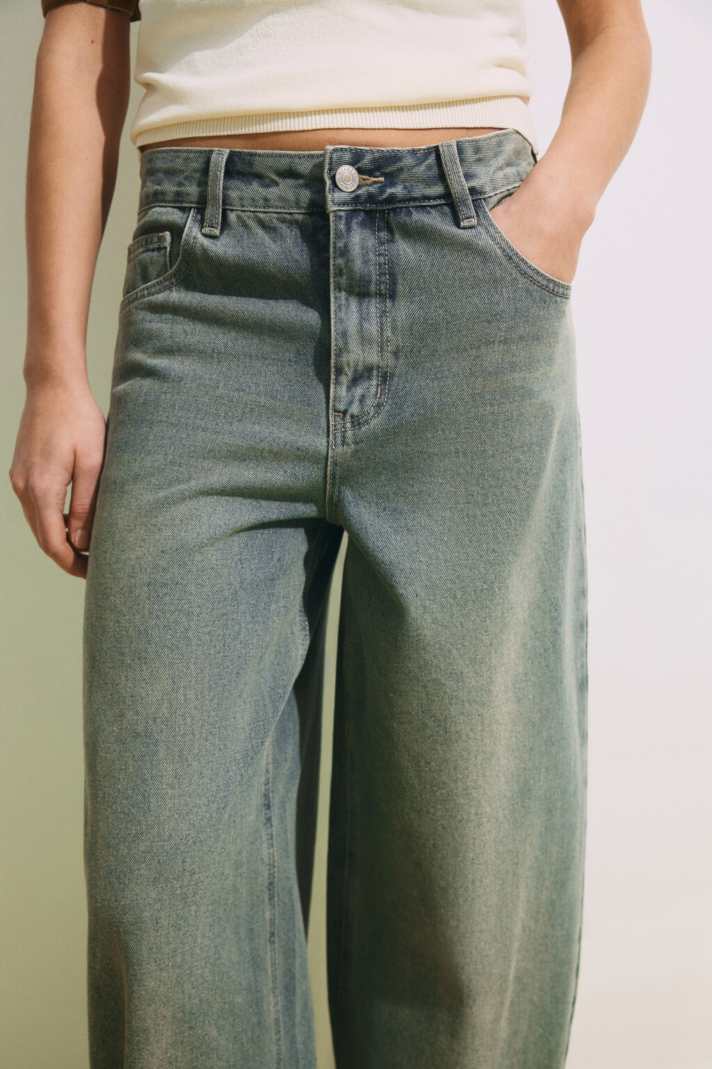 Джинсы baggy fit со средней посадкой - цвет синий - 6