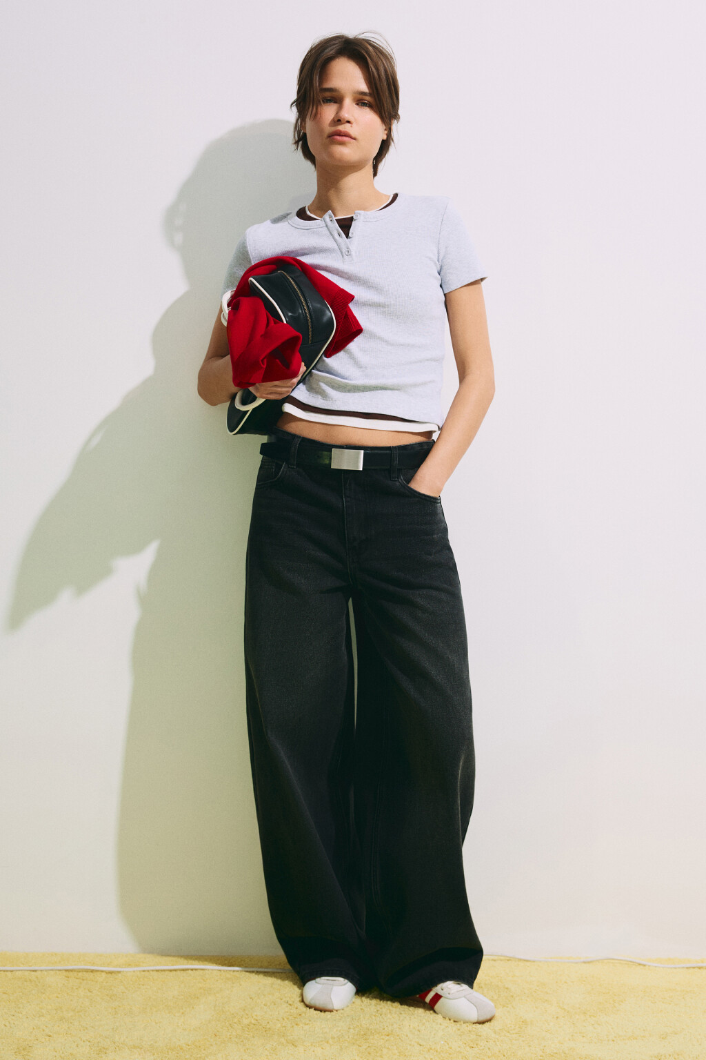 Джинсы baggy fit со средней посадкой - цвет черный - 5