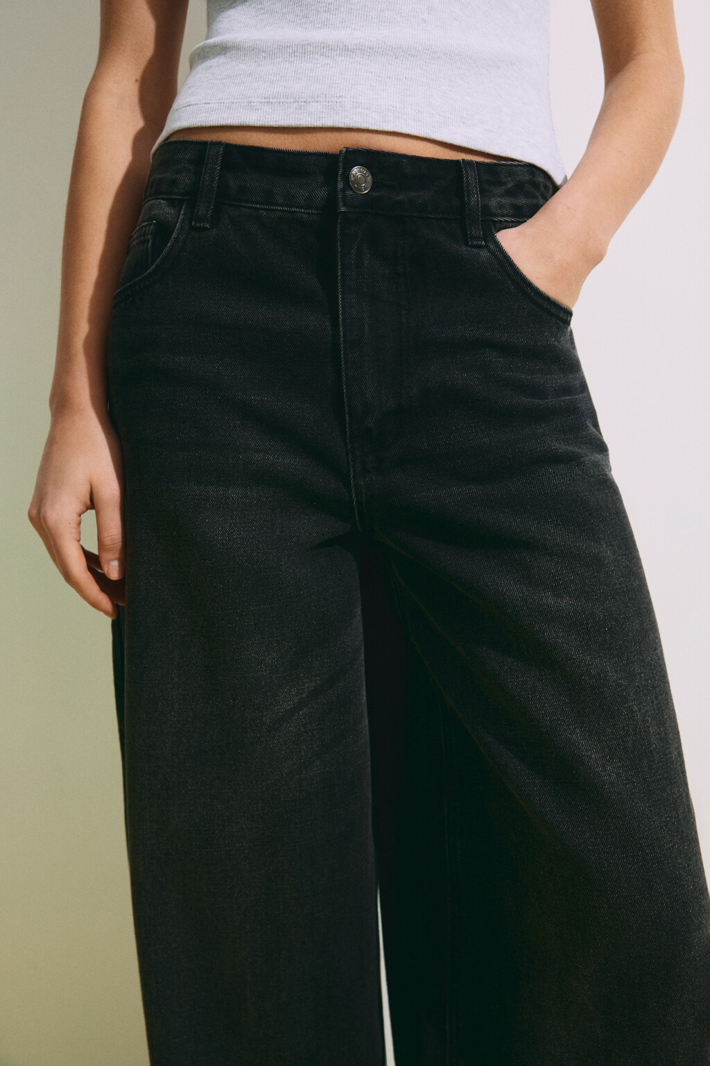 Джинсы baggy fit со средней посадкой - цвет черный - 6