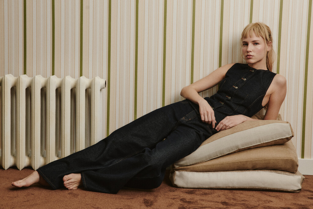 Джинсы wide leg со средней посадкой - цвет синий - 2