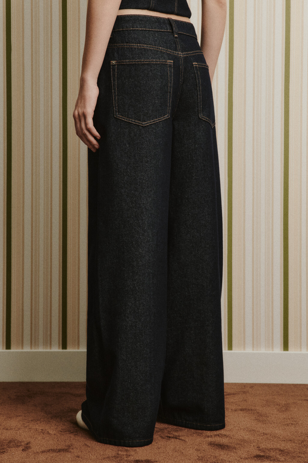 Джинсы wide leg со средней посадкой - цвет синий - 4