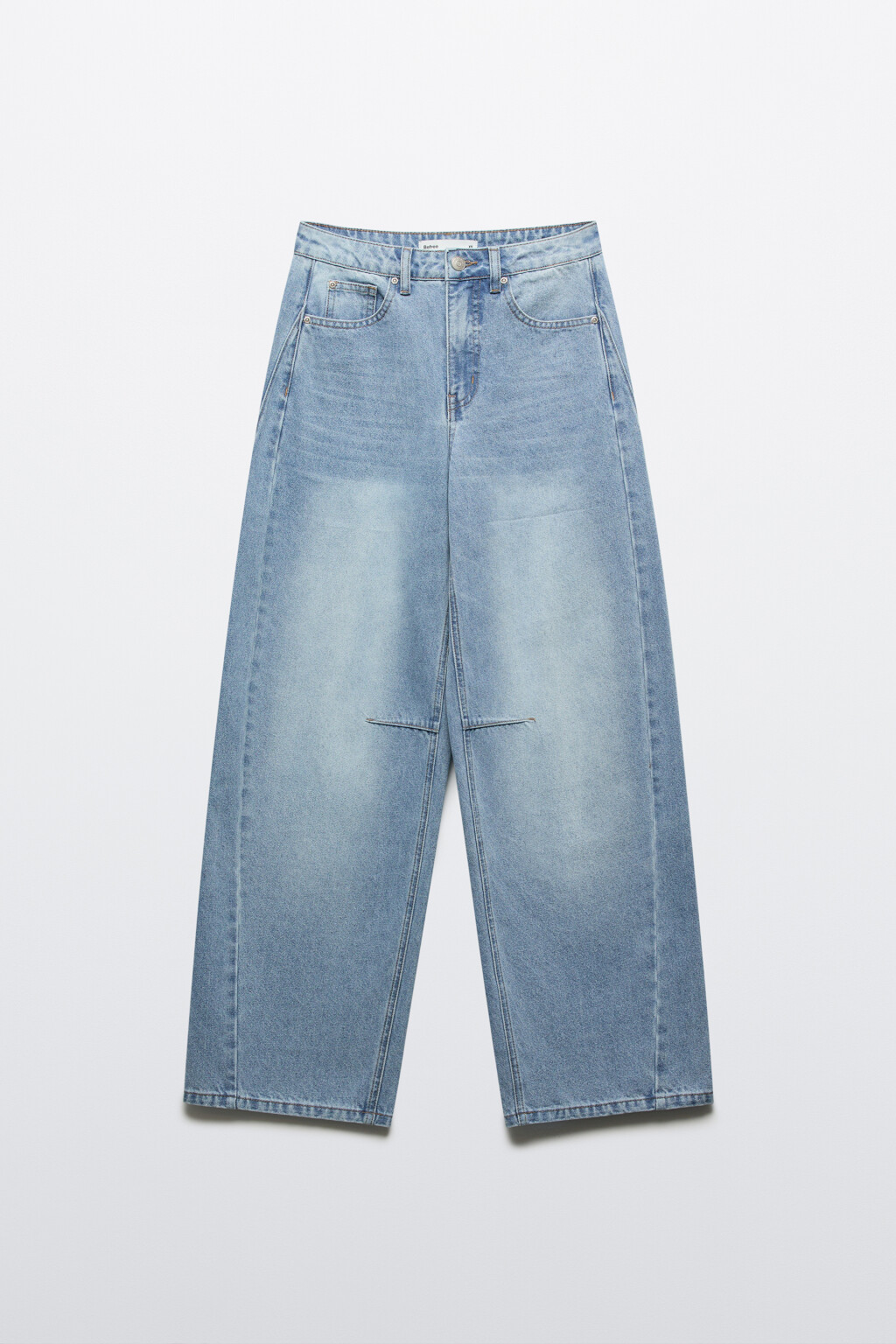 Джинсы barrel fit с декоративными швами - цвет голубой - 9