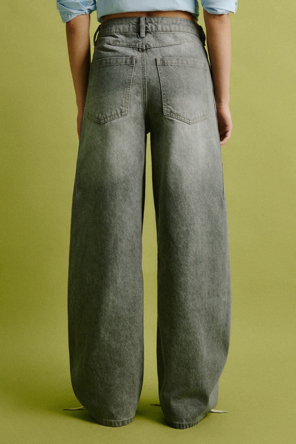 Джинсы barrel fit с декоративными швами - цвет серый - 4