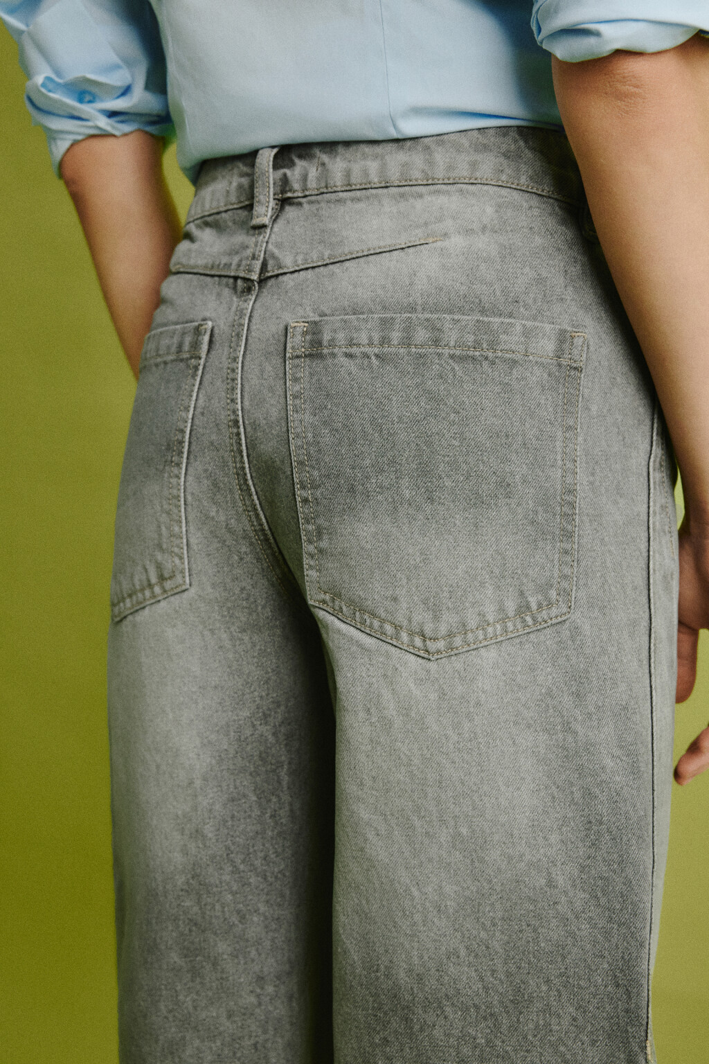 Джинсы barrel fit с декоративными швами - цвет серый - 7