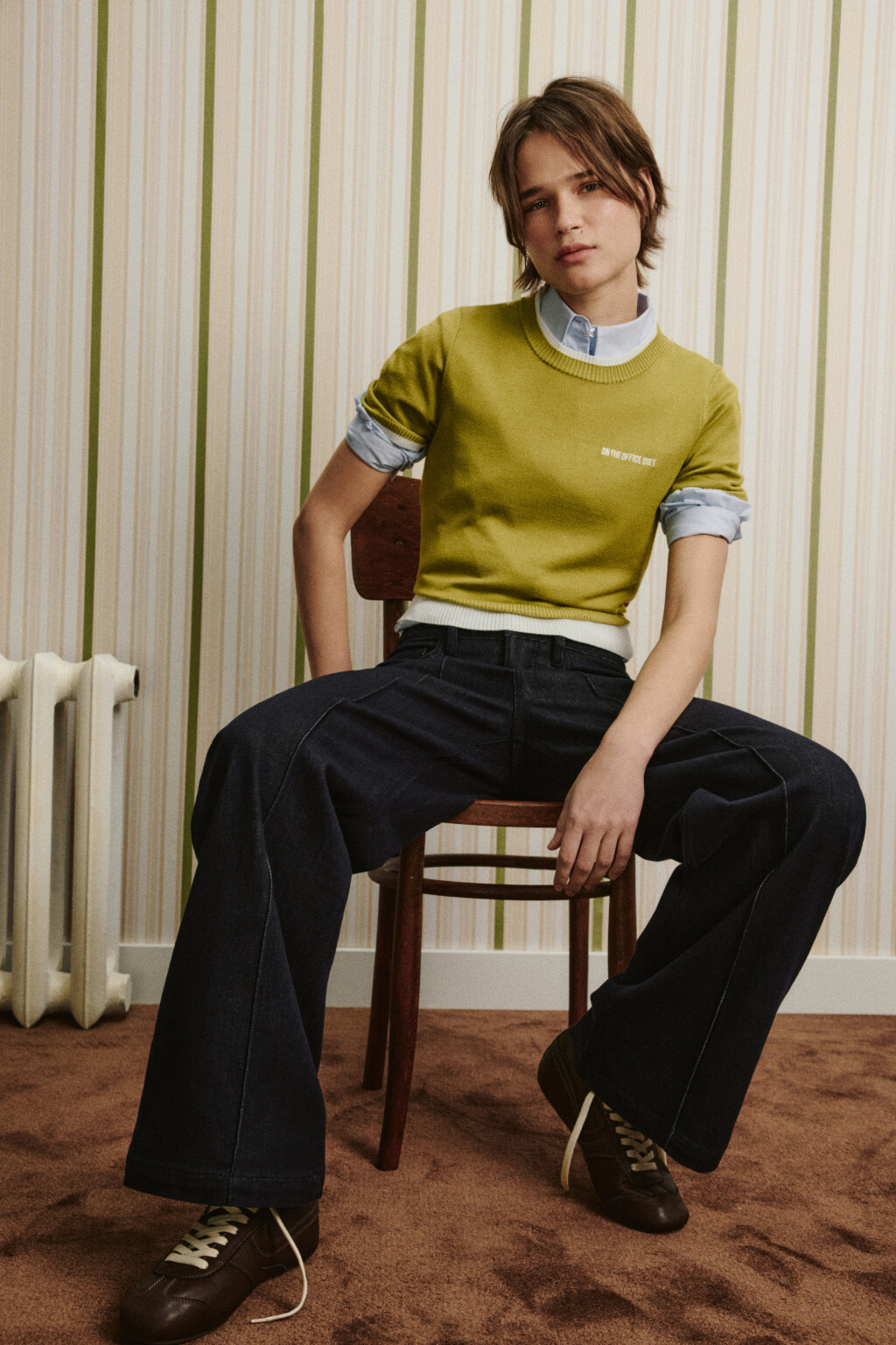 Джинсы straight fit с декоративными швами - цвет синий - 2