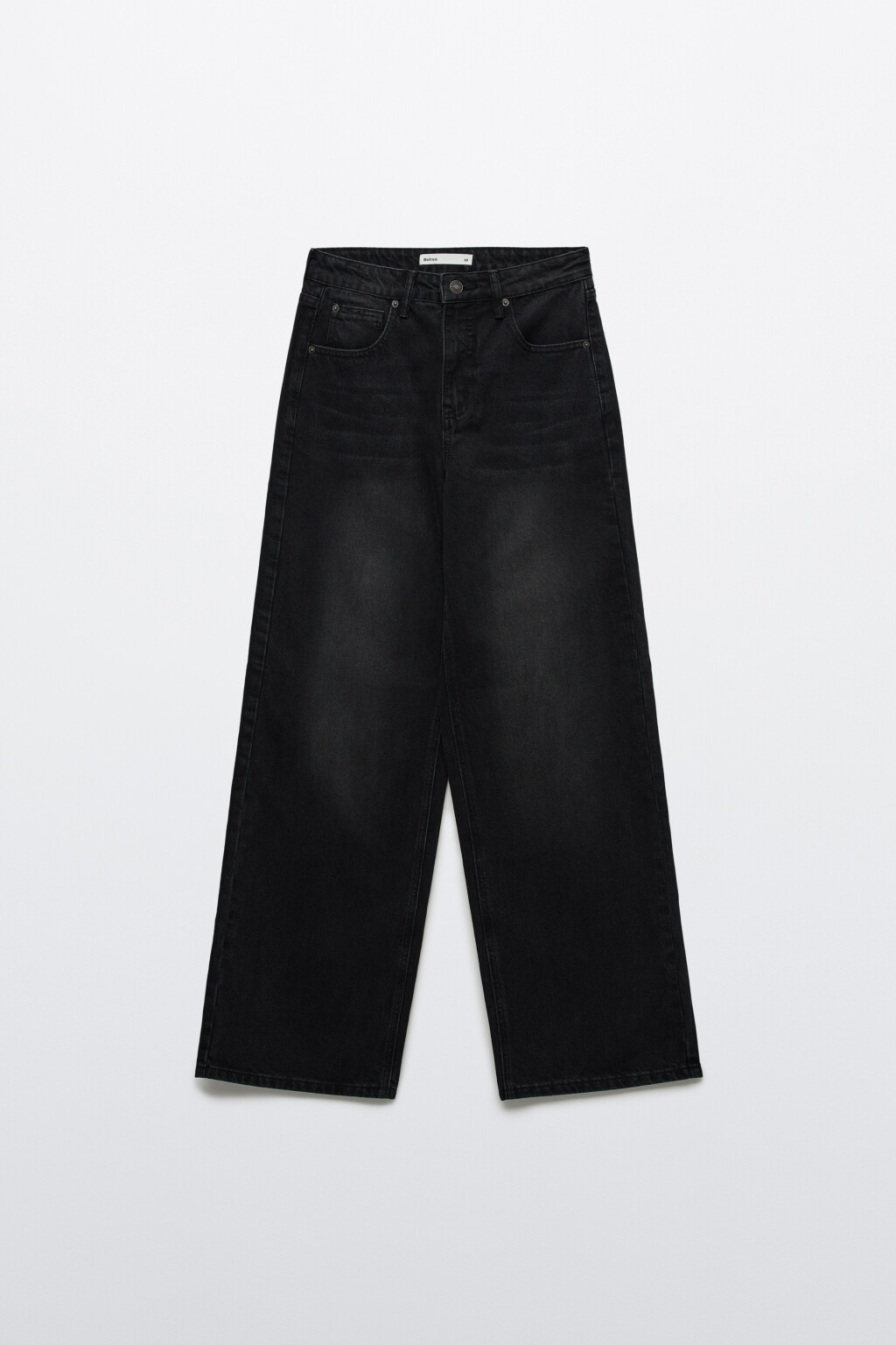 Джинсы широкие со средней посадкой - цвет черный - 7