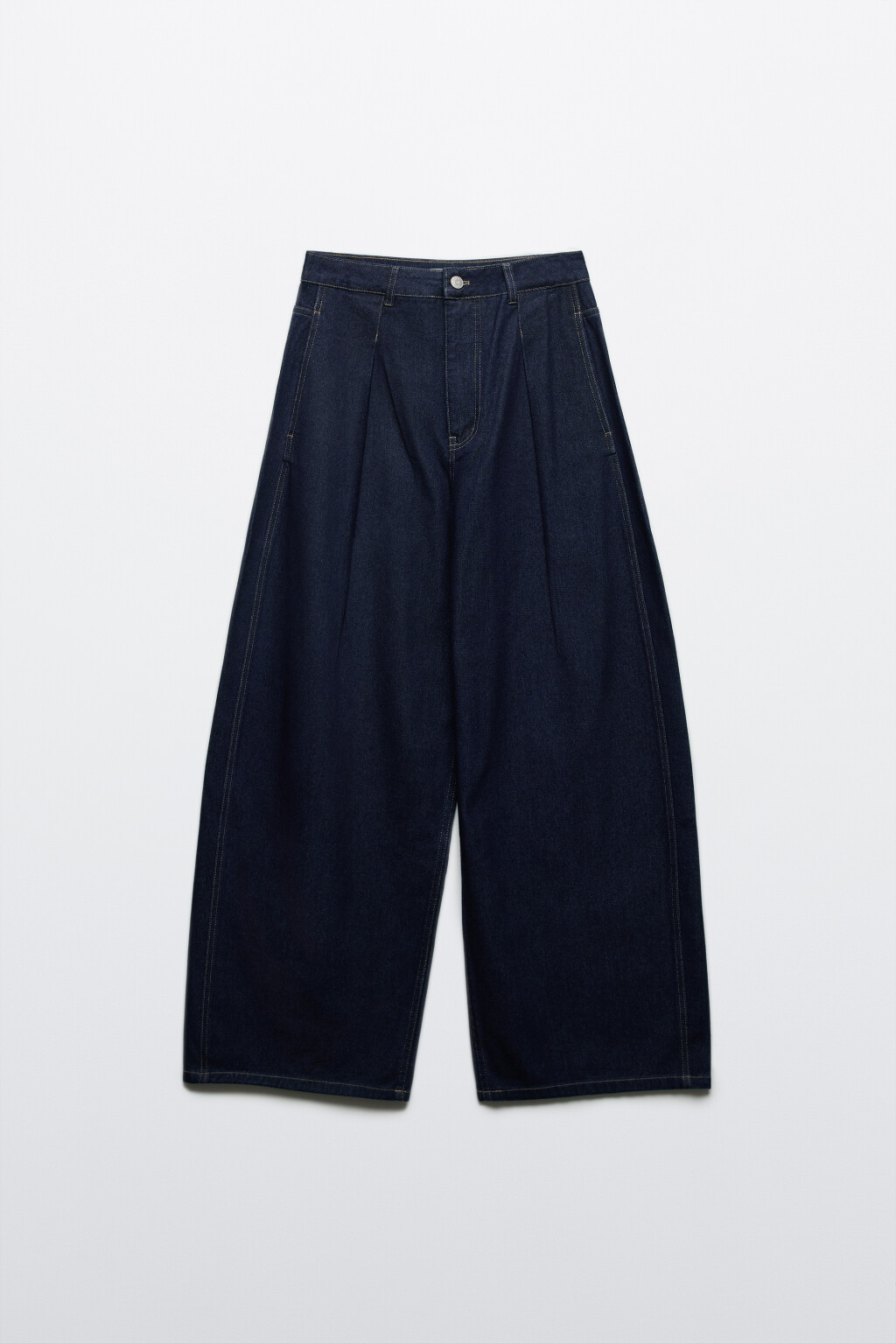 Джинсы baggy fit с высокой посадкой - цвет синий - 1