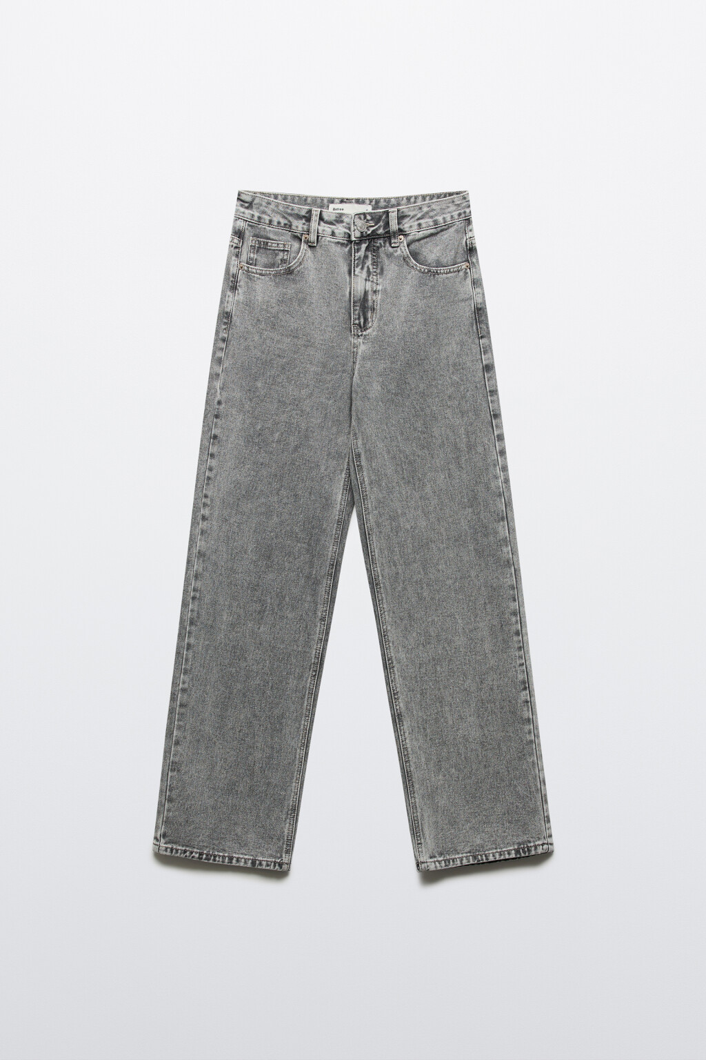 Джинсы straight fit со средней посадкой - цвет серый - 1