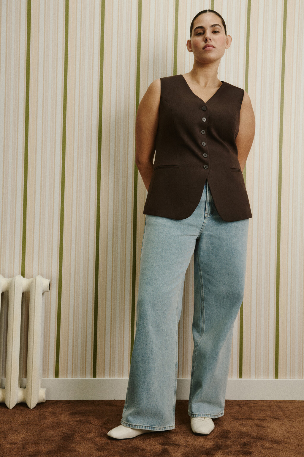 Джинсы straight fit со средней посадкой - цвет голубой - 1