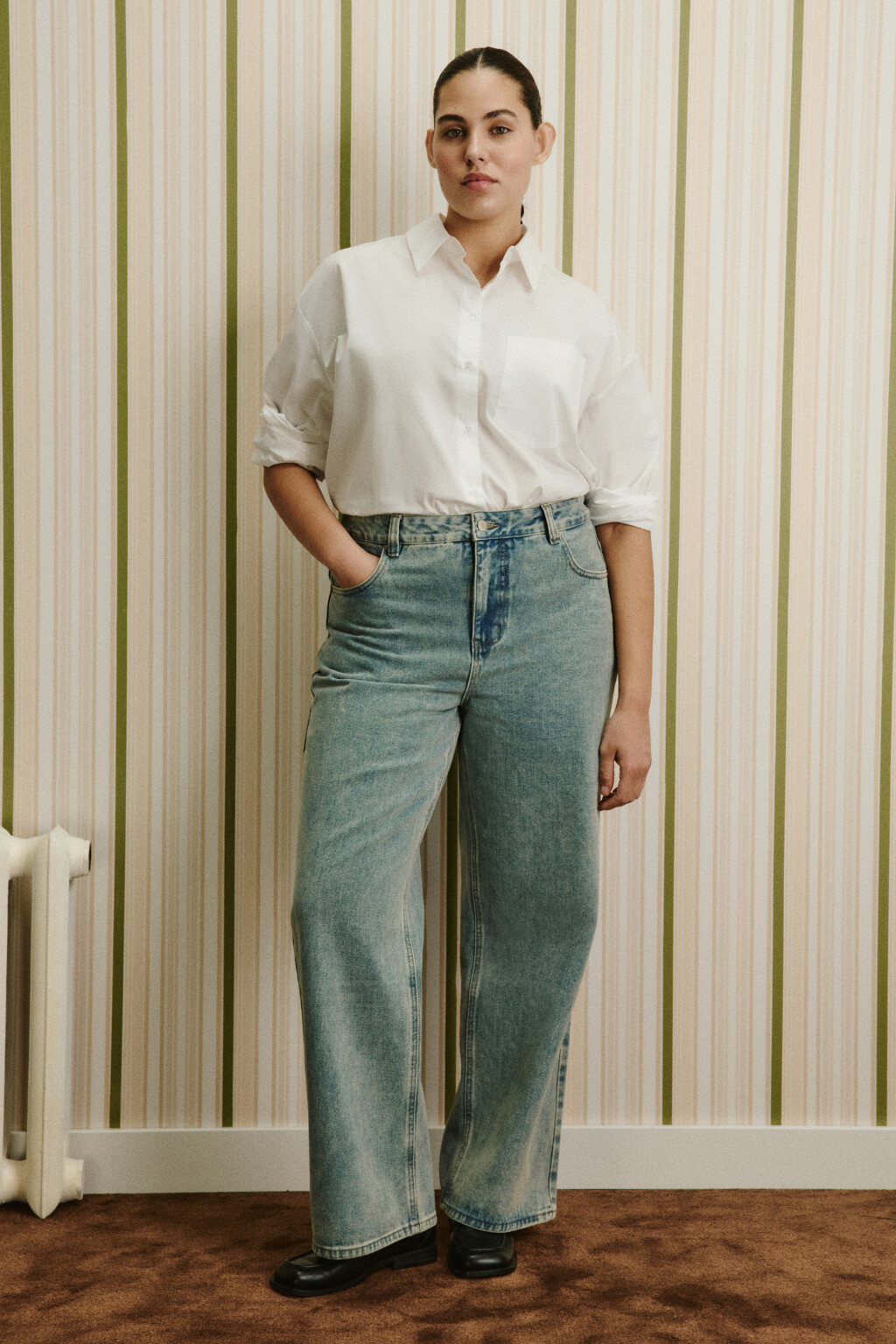 Джинсы straight fit со средней посадкой - цвет синий - 4