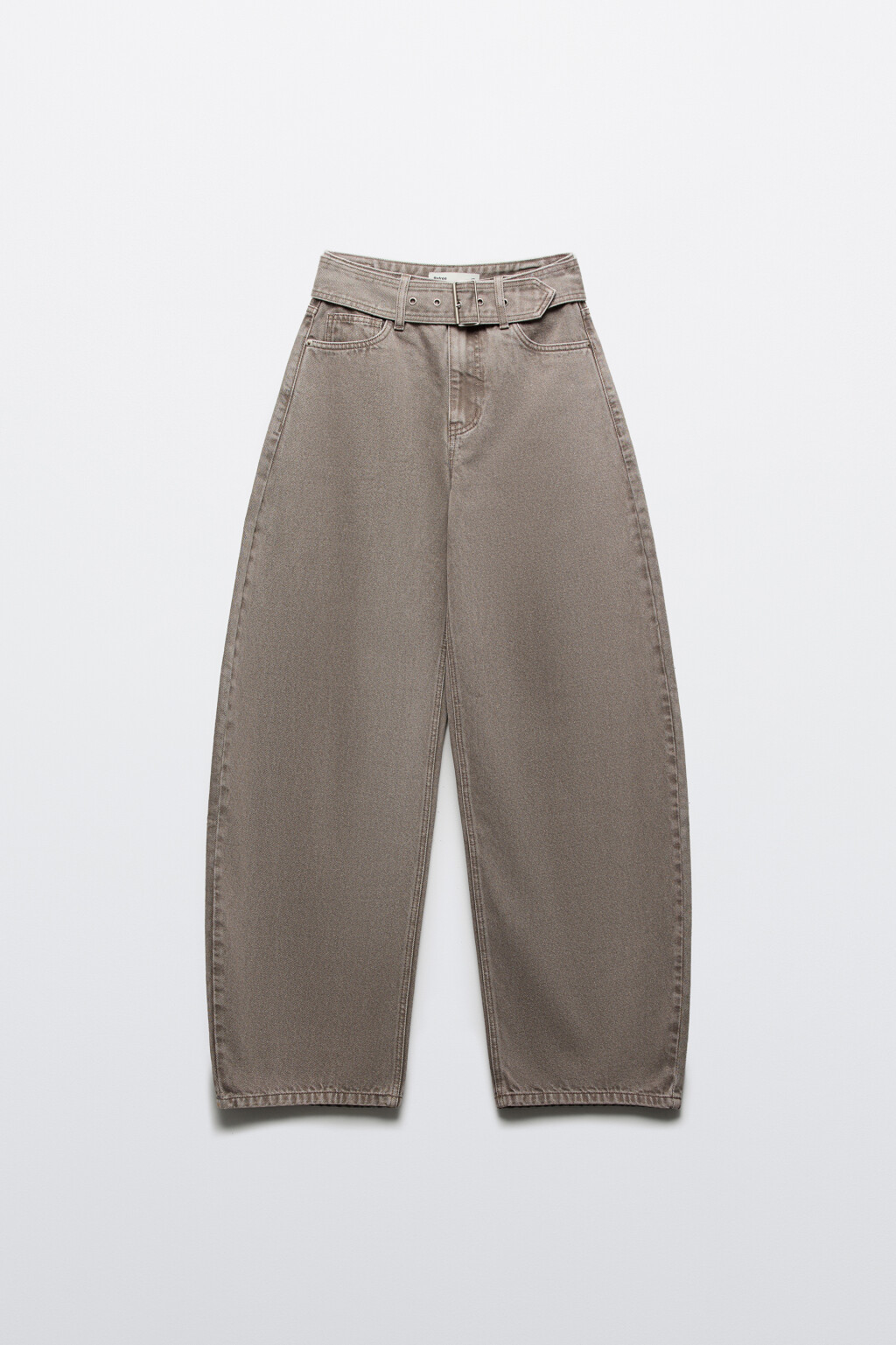 Джинсы barrel fit с декоративным ремнем - цвет бежевый - 7