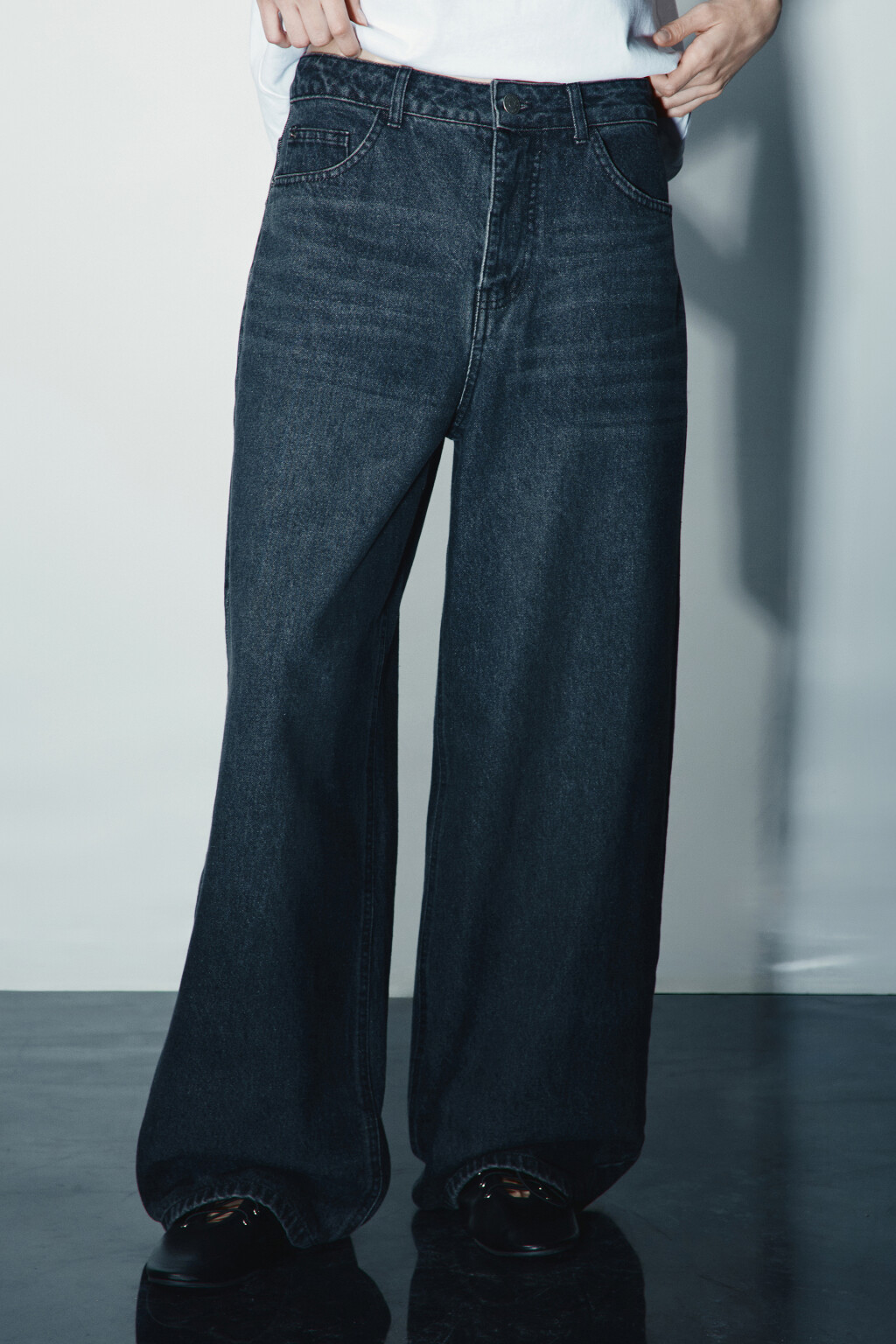 Джинсы baggy fit со средней посадкой - цвет серый - 3