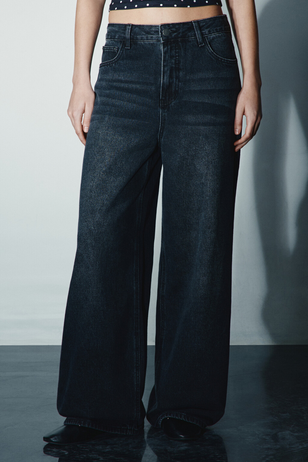 Джинсы baggy fit со средней посадкой - цвет серый - 3