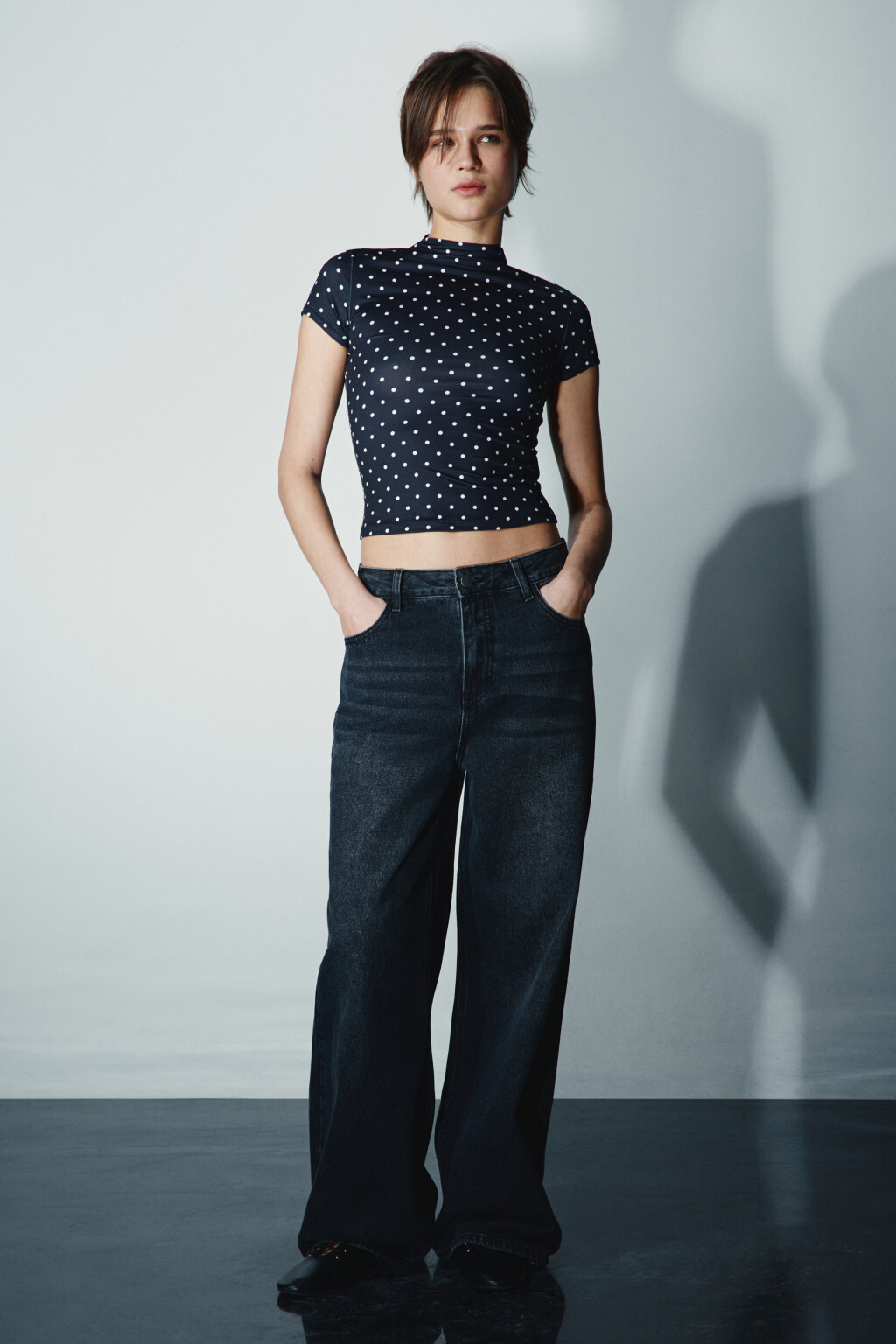 Джинсы baggy fit со средней посадкой - цвет серый - 5