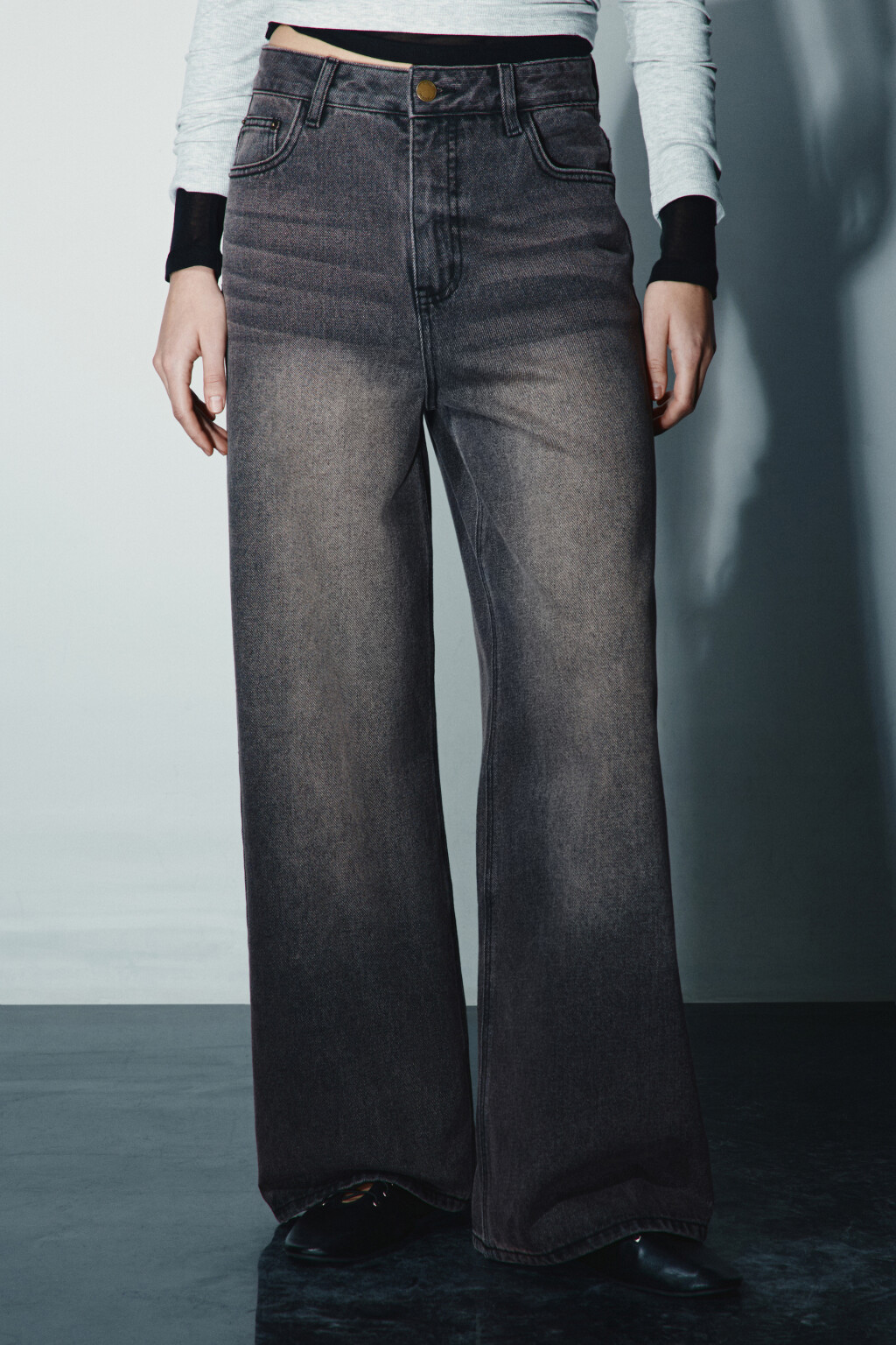 Джинсы baggy fit со средней посадкой - цвет коричневый - 2