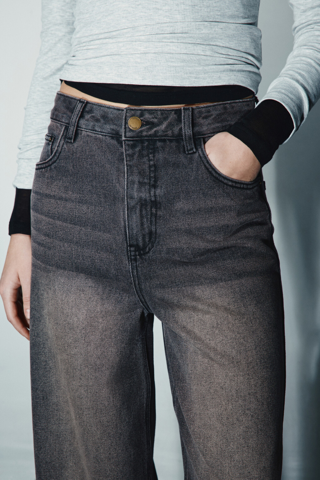 Джинсы baggy fit со средней посадкой - цвет коричневый - 5