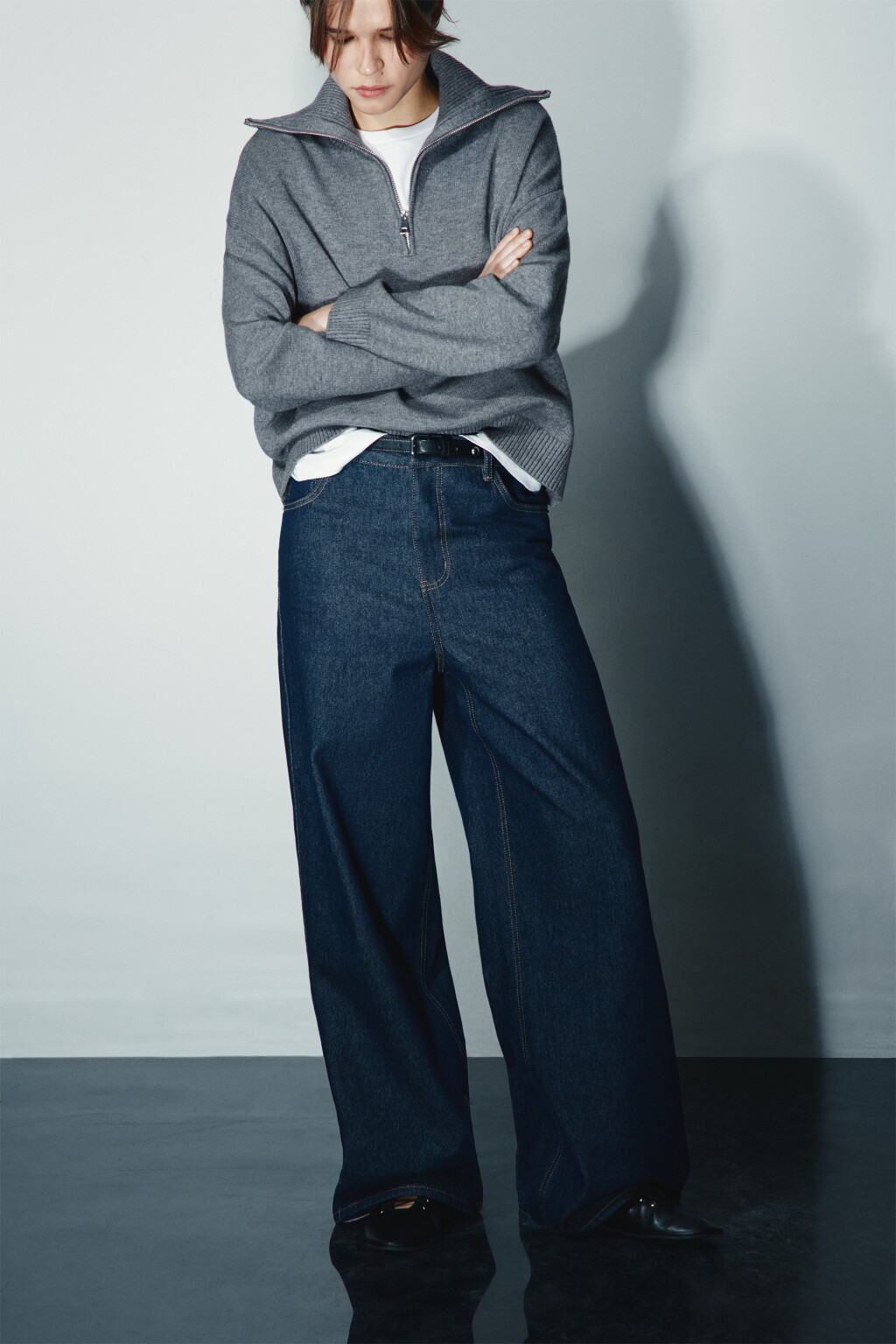 Джинсы baggy fit со средней посадкой - цвет синий - 1