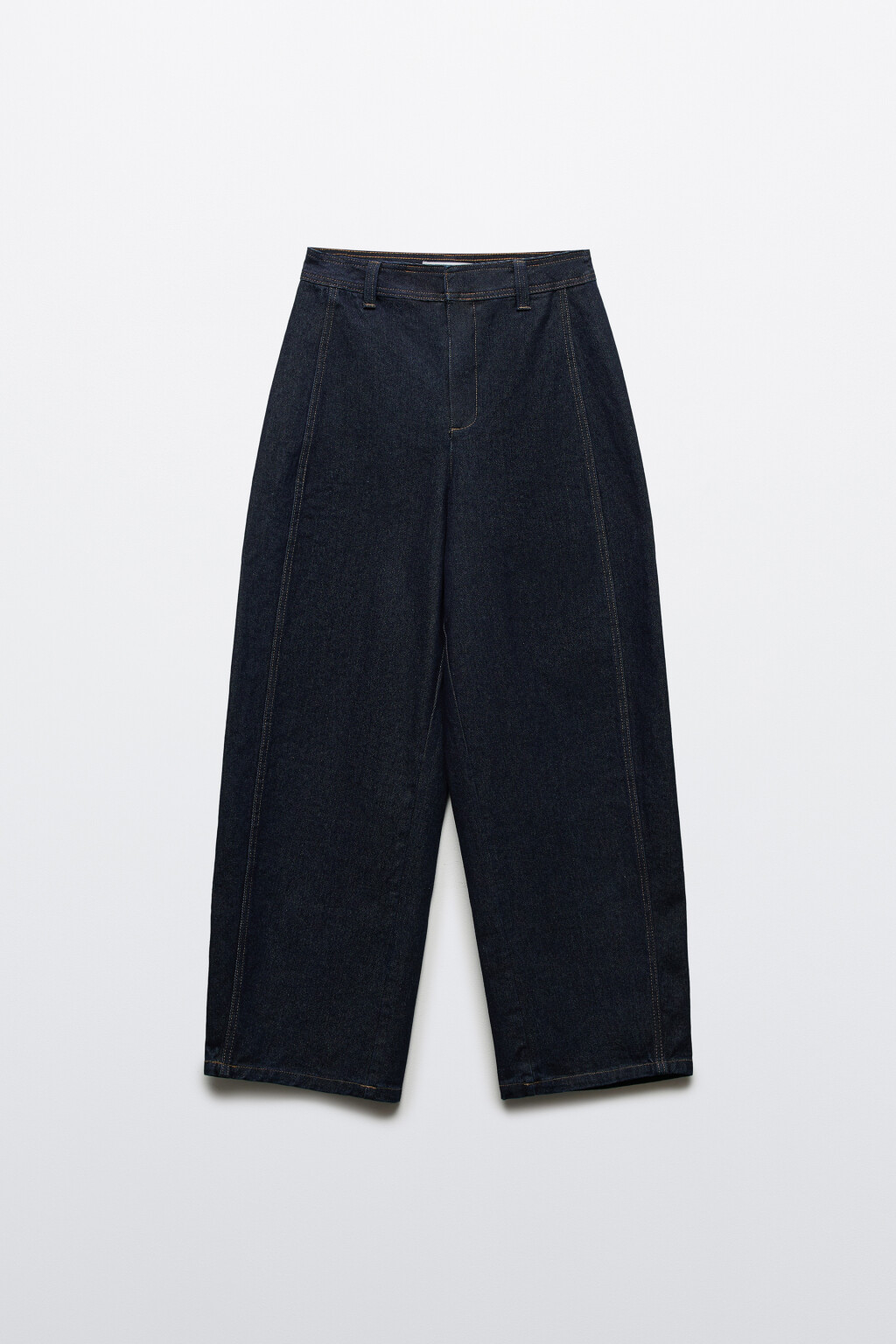 Джинсы wide leg с декоративными швами - цвет синий - 1