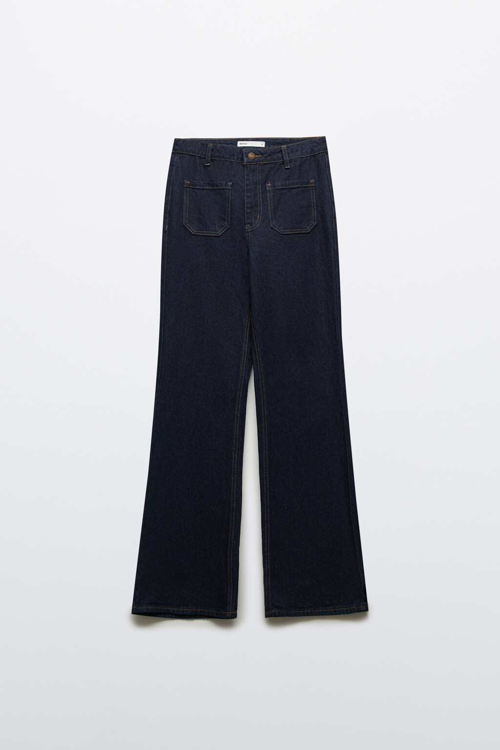 Джинсы клеш со средней посадкой и ремнем - цвет синий - 7