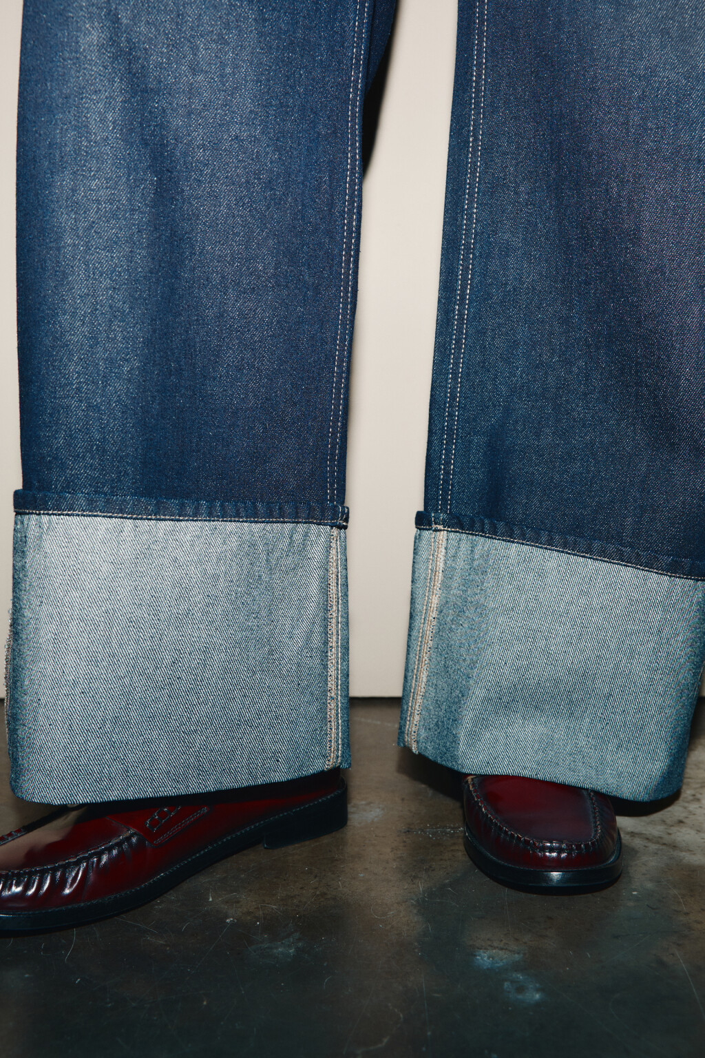 Джинсы wide leg со средней посадкой и подворотами - цвет синий - 9