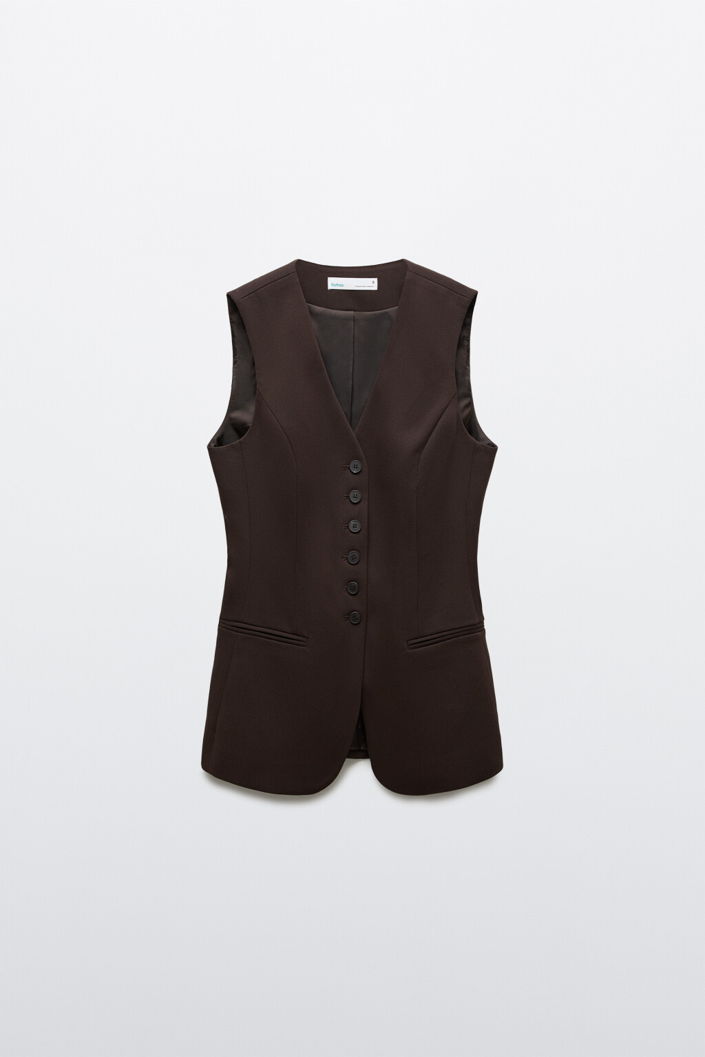 Жилет из костюмной ткани - цвет коричневый - 8