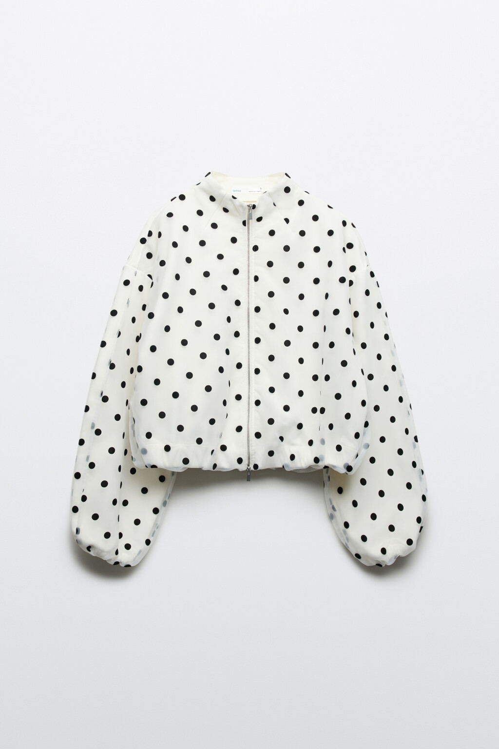 Бомбер в горошек - цвет белый - 1