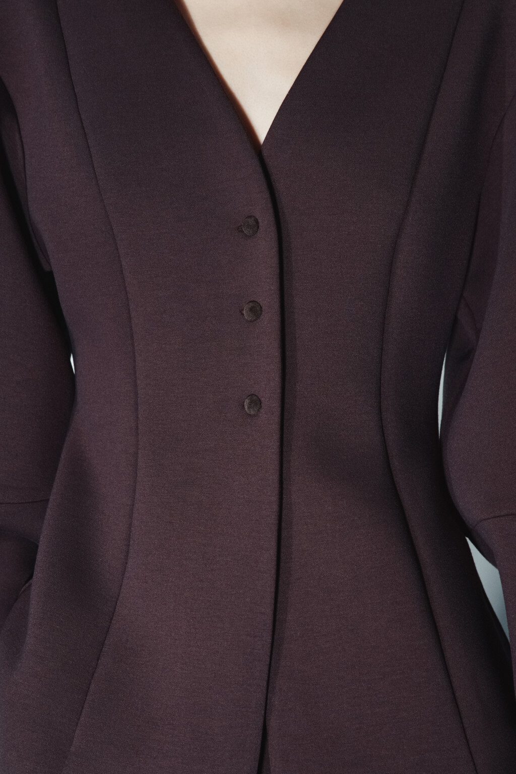 Пиджак приталенный с объемными рукавами - цвет коричневый - 5