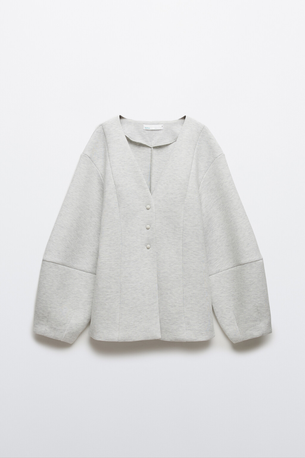 Пиджак приталенный с объемными рукавами - цвет серый - 7