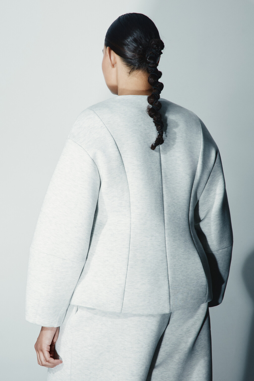 Пиджак приталенный с объемными рукавами - цвет серый - 3