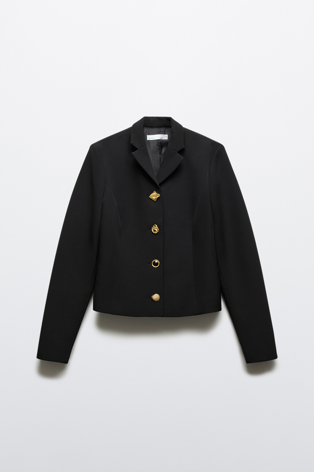 Пиджак прямой с пуговицами разной формы - цвет черный - 9