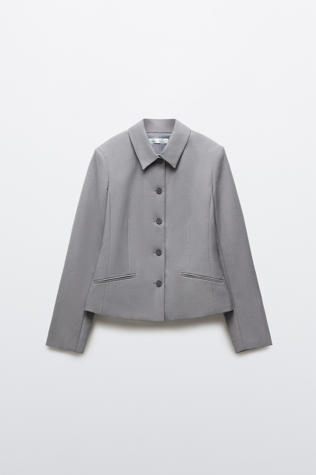Пиджак прямой из костюмной ткани - цвет серый - 8