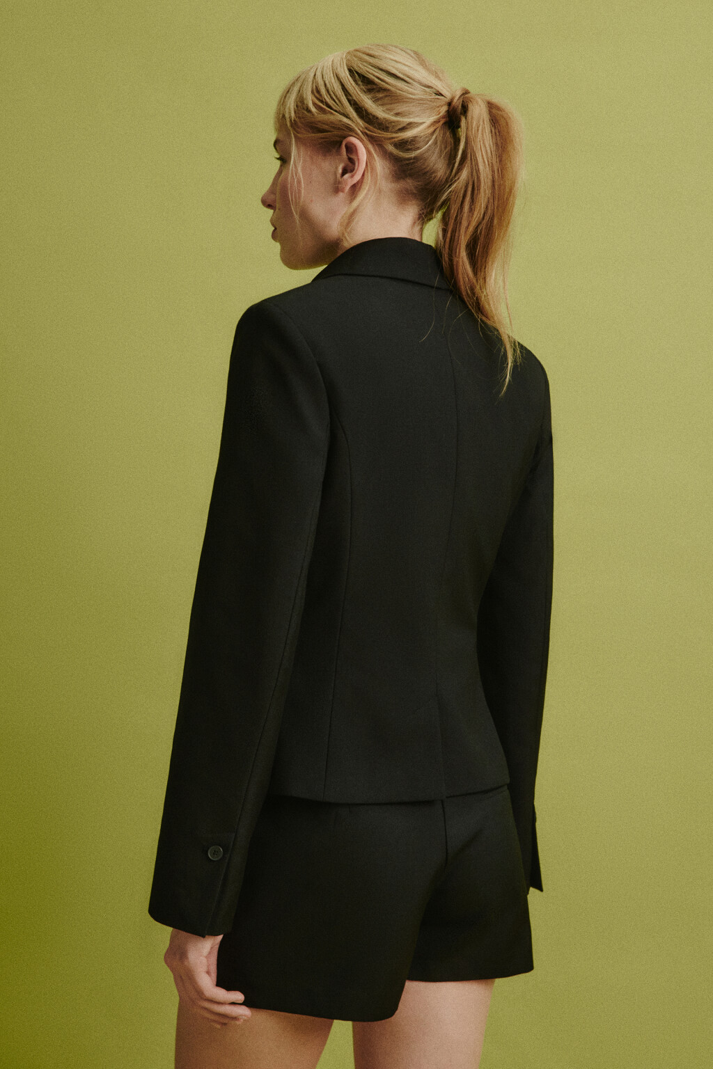 Пиджак прямой из костюмной ткани - цвет черный - 5