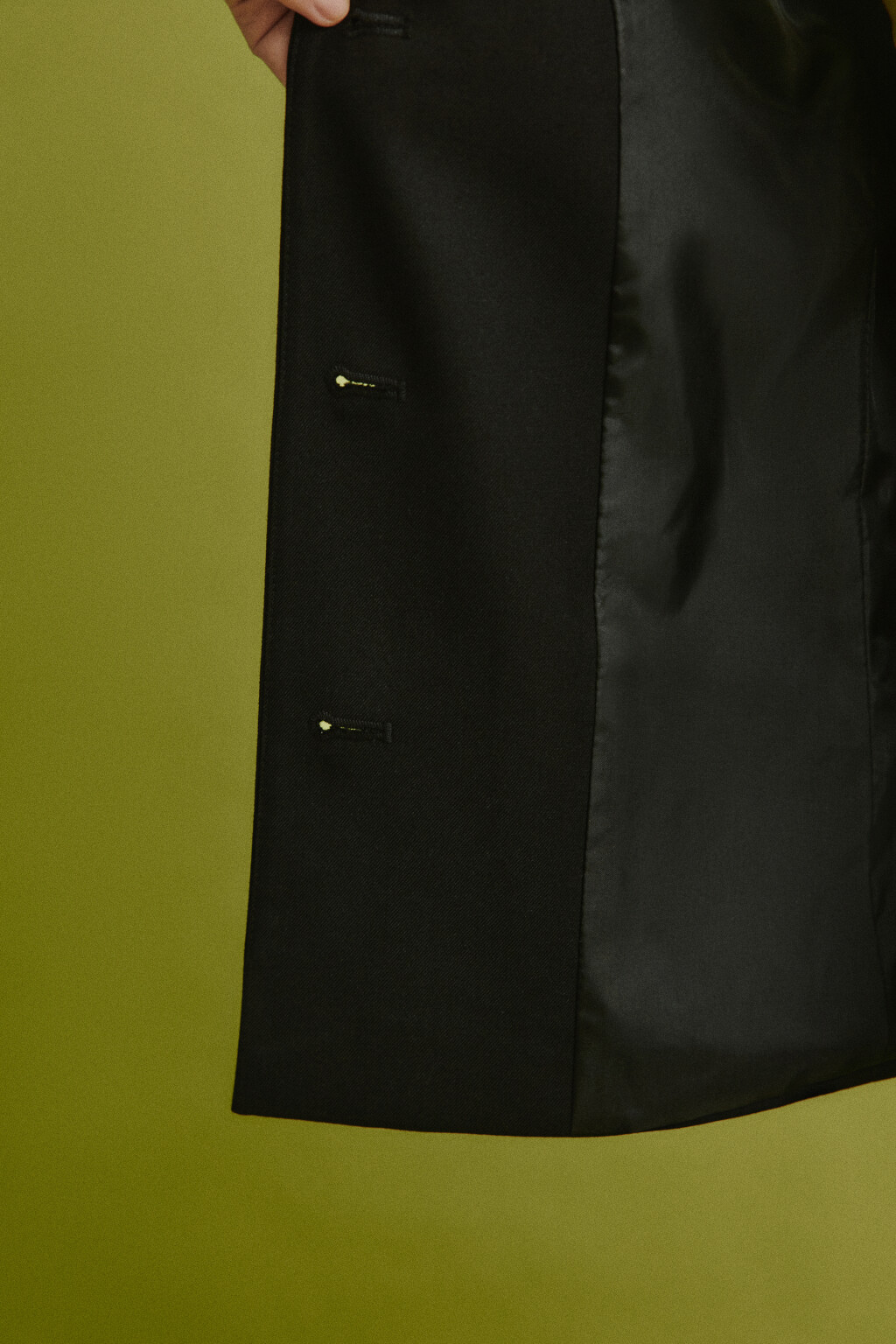 Пиджак прямой из костюмной ткани - цвет черный - 9