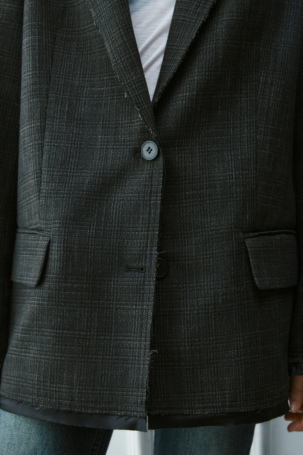 Пиджак oversize с открытыми срезами - цвет коричневый - 6