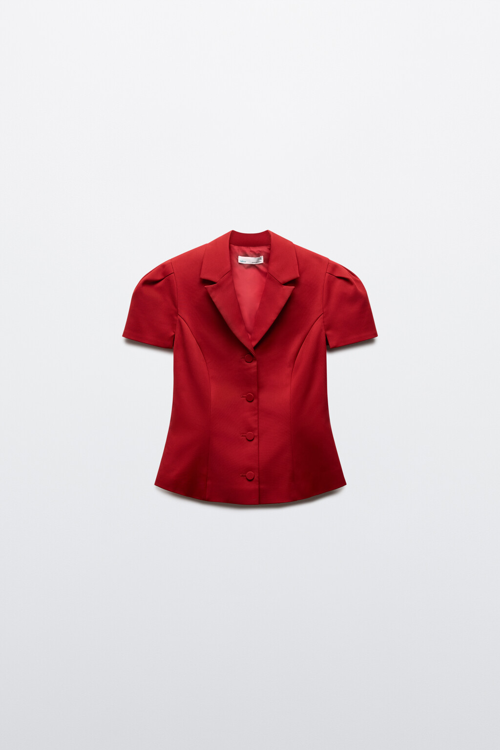 Пиджак укороченный приталенный из костюмной ткани - цвет красный - 8